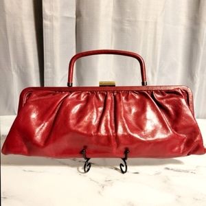 HOBO Int'l Gorgeous Long True Red Leather Satchel Handbag & Clutch